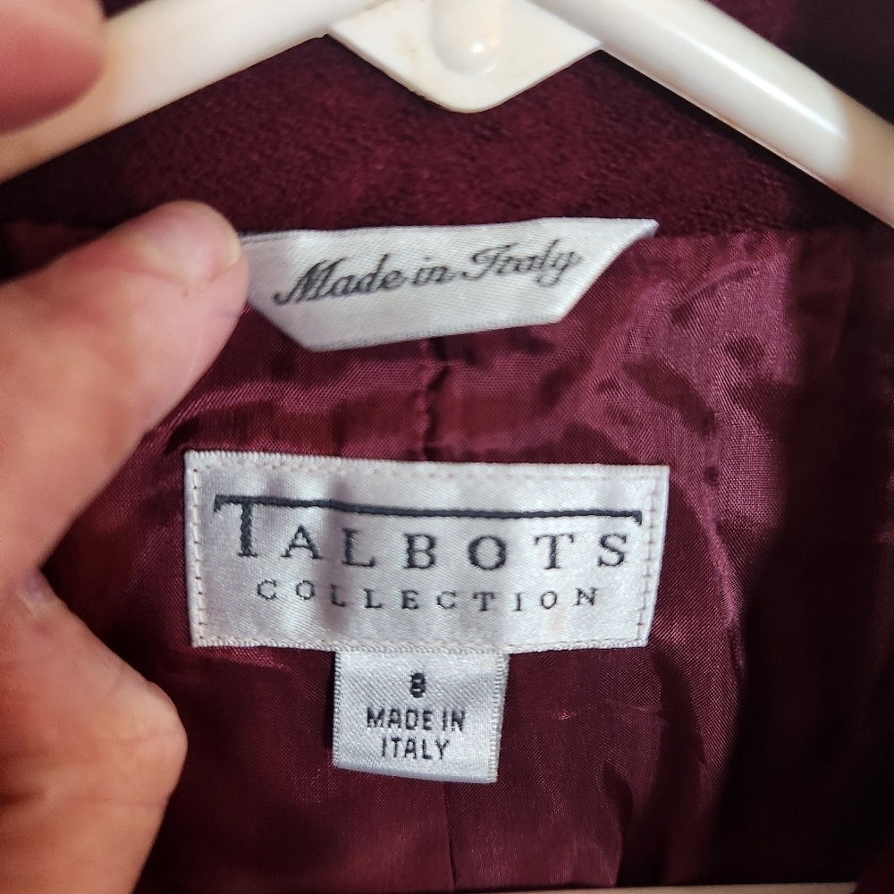 Talbots Collection Deep Red Textured Blazer Size … - image 5